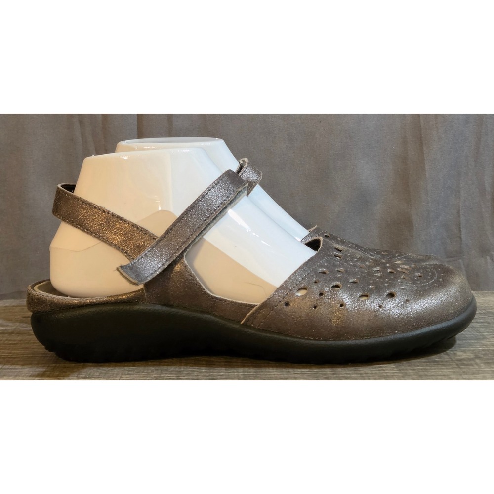 Naot Arataki Perforated Leather Slingback Shoes Women's EU 40 US 9 Gray